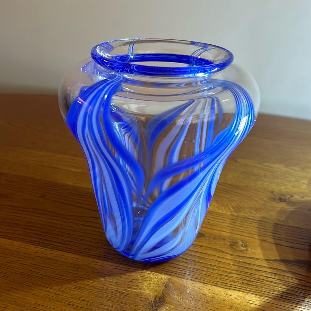 Hand blown glass Vase.